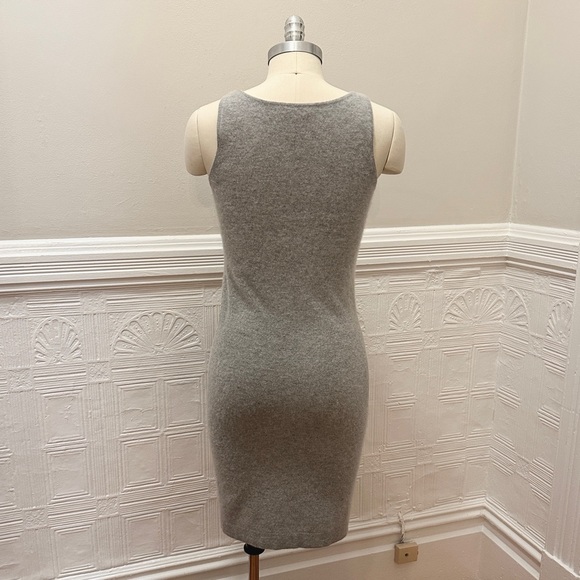 Demylee Fuzzy Mini Bodycon Sweater Dress, Wool Blend w/ Low Neckline - Picture 4 of 6